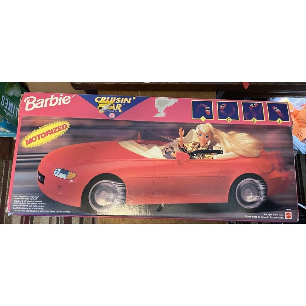 MATTEL 1996 16544 BARBIE MOTORIZED CRUISIN'‎ CAR VEHICLE COMPLETE W/BOX & MANUAL